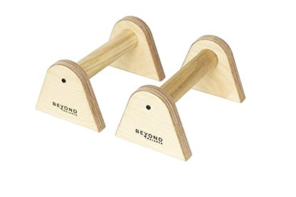 Beyond Balance Wood Parallettes Push-up Bar Dip Station for Gymnastics Calisthenics Acrobatics| Handstands Planche Push-ups L-sits Dips - style: Small