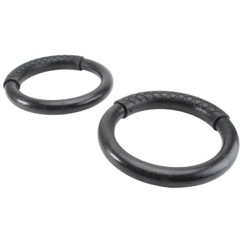 TOYANDONA ABS Gymnastic Rings 1 Pair Black for Home Fitness Workouts