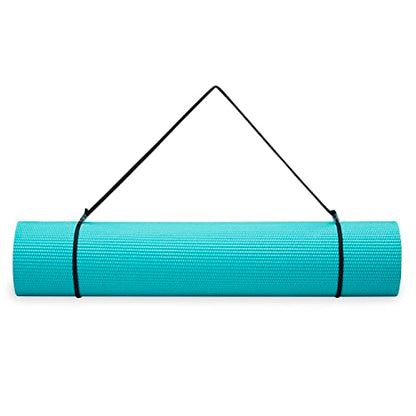 Gaiam Essentials 1/4" Thin (6mm) Yoga & Pilates, Fitness & Exercise Mat with Easy-Cinch Carrier Strap Cusion Support For Fitness and Gym Workouts