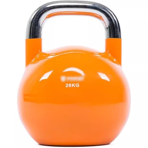 Kettlebell Weights Women's Shaping Competitive Kettle Bells, Gym Electroplated Steel Dumbbell, Strength Training Equipment, Swing/Lift(Orange-28kg) - color: Orange-28kg