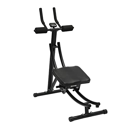 Ab Machine, Black Ab Workout Equipment Home Gym, Ab Machine for Stomach Workout, Foldable Ab Trainer Equipment Ab Trainer Fitness Equipment Load Capacity 150kg