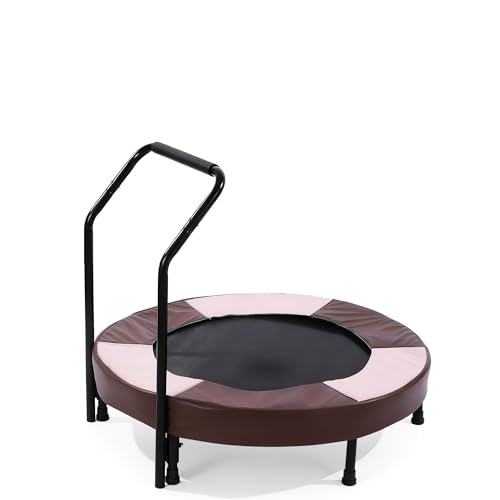 36" Foldable Mini Trampoline for Kids, Indoor Outdoor Small Rebounder Trampoline with Foam Handle & Safe Thickened Cover, Toddler Trampoline, Perfect Toddler Gift for Boys & Girls