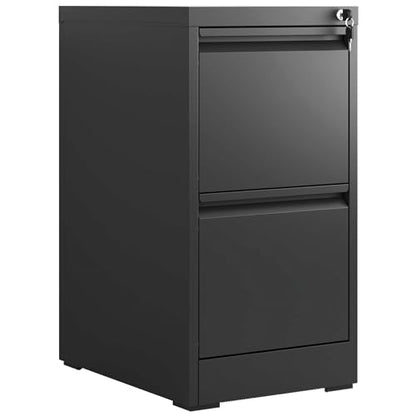 Metal File Cabinet with Drawer Heavy Duty Locking File Cabinets - color: Black, size: 28.8"H-2 drawers