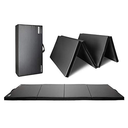 RitFit Upgraded Folding Exercise Mat, 2 Inch Thick Gymnastics Mat - color: Black(4' x 10')