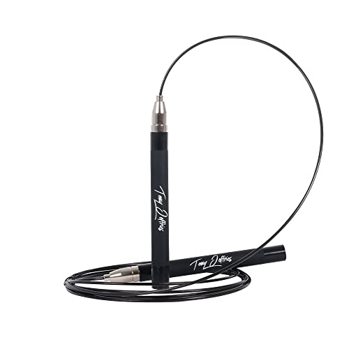 Tony Jeffries 2.0 Speed Jump Rope of 360 degree Spin Ball Bearings, Daily Exercise Skipping Rope with Silicon Grip Handles, Lightweight Self Locking Adjustable Length Jump Rope for Fitness Training