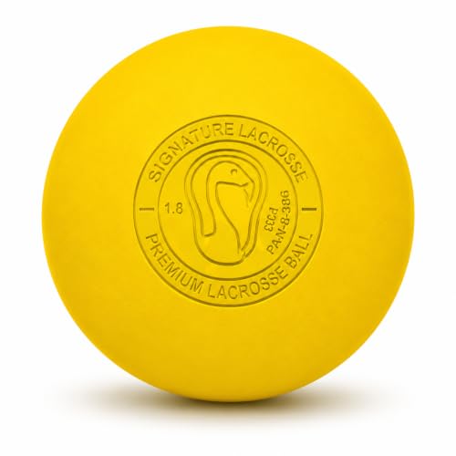 Signature Lacrosse Ball Set - Packs of 2, 4, 8, 12, and 100 - No Chemical Smell Massage Balls, Myofascial Release Tools, Back Roller, Muscle Knot Remover - color: Yellow, size: 75 Balls