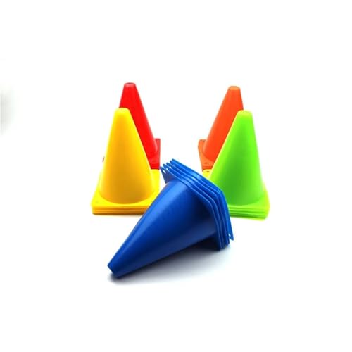 Soccer Cones for Training 10Pcs Plastic Soccer Cones Football Training Equipment 18cm Marking Cones Children Traffic Cone Agility Discs Obstacle Course Sports - color: Yellow