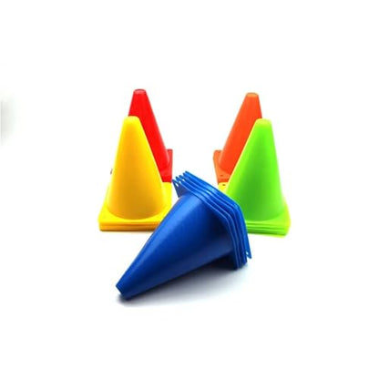 Soccer Cones for Training 10Pcs Plastic Soccer Cones Football Training Equipment 18cm Marking Cones Children Traffic Cone Agility Discs Obstacle Course Sports - color: Blu