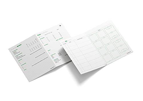 Soccer Training Notepad by MVMT Sports, 50 Page 8.27 x 11.69 inch Tactical Practice Planner for Soccer Coaches. Plan and Review Quickly and Easily. Write Targets, attendance, Drills and More.