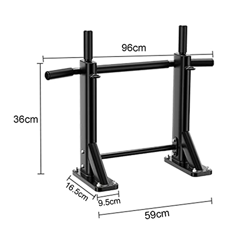 Stable Steel Wall-Mounted Pull-up Bar, Safe Non-Slip Fitness Horizontal Bar with Multi-Function Lifting Ring, High Load-Bearing 300kg (Black) - color: Black