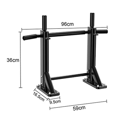 Stable Steel Wall-Mounted Pull-up Bar, Safe Non-Slip Fitness Horizontal Bar with Multi-Function Lifting Ring, High Load-Bearing 300kg (Black) - color: Black