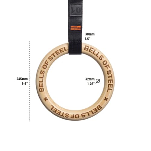Bells of Steel Gymnastic Rings Wooden Calisthenics Pull Up, 440 lb Pair
