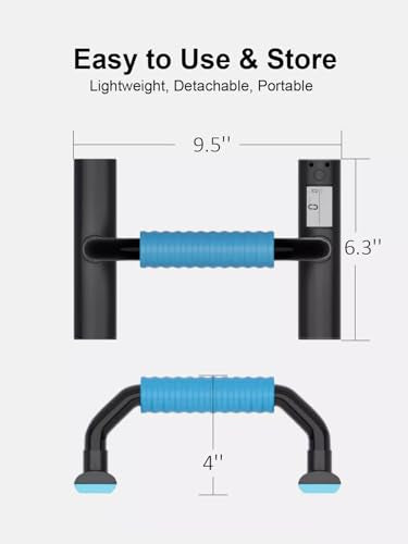 Push Up Bars Strength Training - Pushup Handles With Rubber Grip, Home Fitness Equipment with Anti-Slip Sturdy Structure Floor Workouts Push Up Stands for Man Women - color: Blue-with Counter