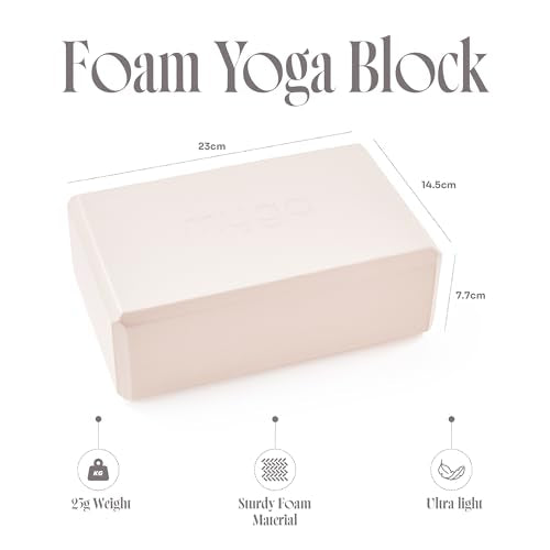 MYGA Yoga Block,Lightweight EVA Foam Yoga Brick,High Density Non-Slip Block for Yoga Poses, Pilates, Balance and Flexibility - color: Blush