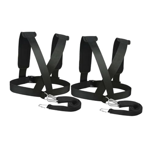 Mikinona 2pcs Fitness Resistance Sled Harness with Padded Shoulder Straps for Weight Training and Speed Burst Non Slip Belt for Gym Home Outdoor Workout