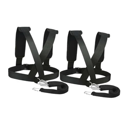 Mikinona 2pcs Fitness Resistance Sled Harness with Padded Shoulder Straps for Weight Training and Speed Burst Non Slip Belt for Gym Home Outdoor Workout