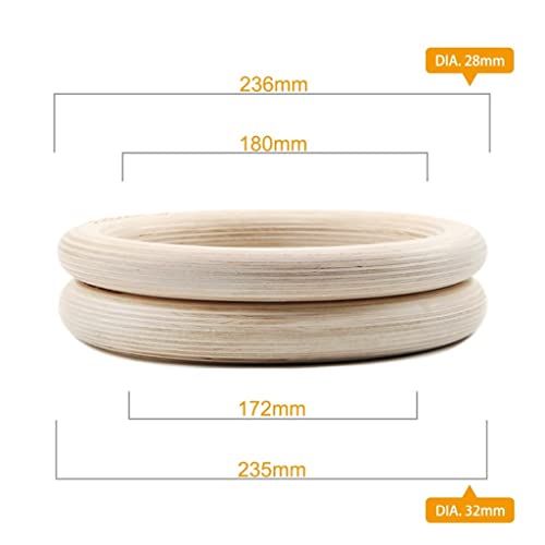 VIDI 1 Pair Gymnastic Rings Pull Up Gym for Home Fitness Strength Training. 2.8cm*4.5m Adjustable Straps for Optional