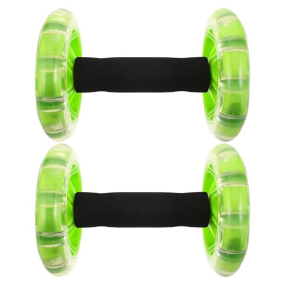 1 Pair Ab Roller - Stability Dual-Wheel Fitness Roller for Abs Back and Arms - Abdominal Wheel Workout Equipment for Home Gym Exercise, Women Men, Beginners - color: Green