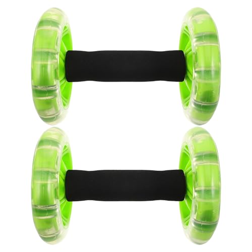 1 Pair Ab Wheel Exercise Roller: Dual-Wheel Fitness Roller for Core and Abdominal Training - Compact Home Gym Workout Equipment for Men Women, Beginners - color: Green