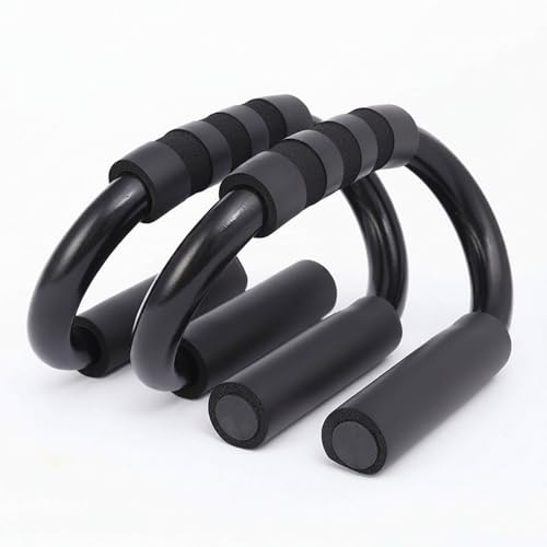 S-Shape Push Up Bars with Foam Grips, Steel Frame Wrist-Friendly Stands for Home Gym Strength Training (1 Pair)