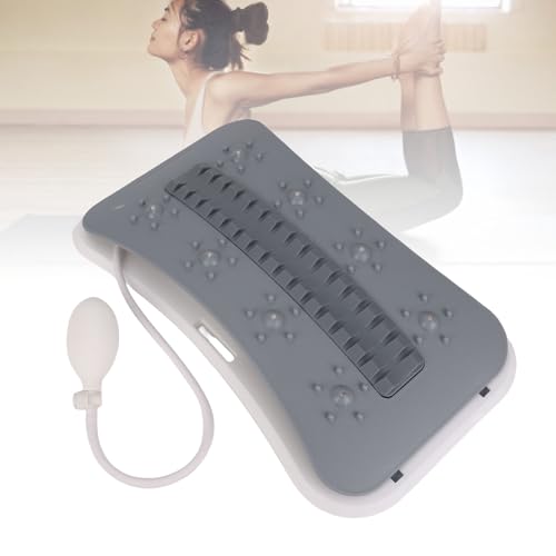Drfeify Lower Back Stretcher, Adjustable Arch Lumbar Support Cracker Board with Hand Pump, Massager Auxiliary Tool for Home and Office