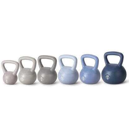bintiva Soft Kettlebells - Sea and Iron Sand Filled Weights for Women and Men - Color Coded Kettle Bell Sets - color: Earthtones - 5, 10, 15, 20, 25, 30 LBs