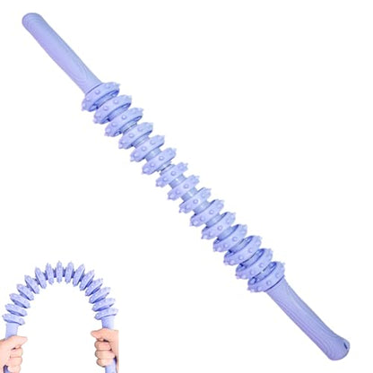 Flexible Massage Stick 21.7" Muscle Roller, 14 Roller Trigger Point, Deep Tissue Myofascial Release & Muscle Recovery, Bendable Body Massager for Neck, Back & Legs
