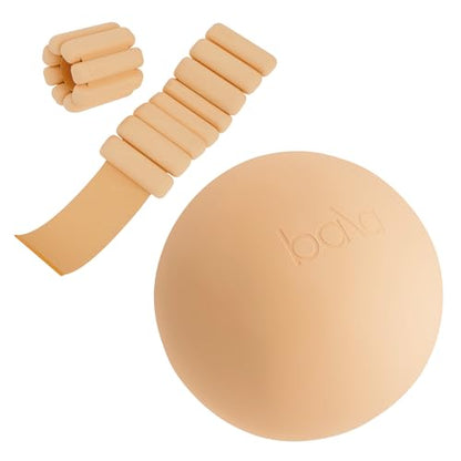 Bala Bangles Workout 2 Piece Set - 2lb Bangles Wrist & Ankle Weights & Pilates Exercise Ball