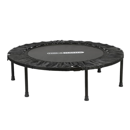 Foldable Mini Trampoline Fitness Rebounder for Home Gym Workouts – with 5-Level Adjustable Handle, Heavy-Duty Steel Frame, Portable Design, and Supports up to 440 Pounds