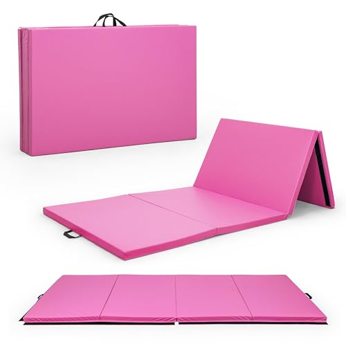 CAP Barbell All Purpose Folding Anti Tear Exercise Training Aerobic Fitness Gym & Gymnastics Balance Mat | Multiple colors - color: Pink, style: 10' x 4' x 3.0" Thick