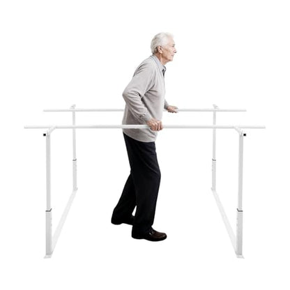 Physical Therapy Parallel Bars - 7FT/213cm Walking Assist Bars with Adjustable Height and Width, Home Gym Parallel Bars Workout Dip Stnads for Strength Training Fitness