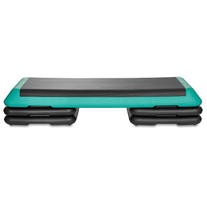 Philosophy Gym Aerobic Exercise Adjustable Step Platform, Health Club Size, with 4 Risers Included