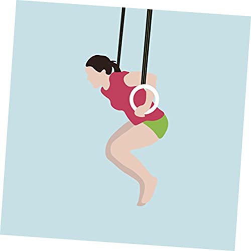 Toyvian Wooden Gymnastic Rings Woven Straps Adjustable Exercise Rings for Bodyweight Training for Home and Outdoor Workouts 28mm Diameter
