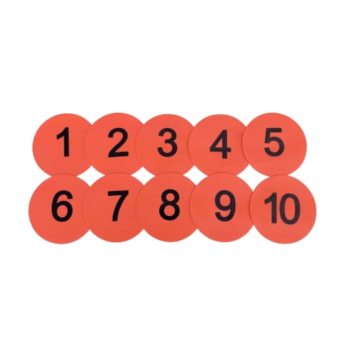 8inch Numbered Floor Spot Markers - style: Red 1-10