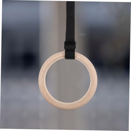 Toddmomy Gymnastic Rings with Adjustable Straps Non Slip Suspension Workout Rings for Full Body Training Durable Reliable Fitness for Home Gym Exercise