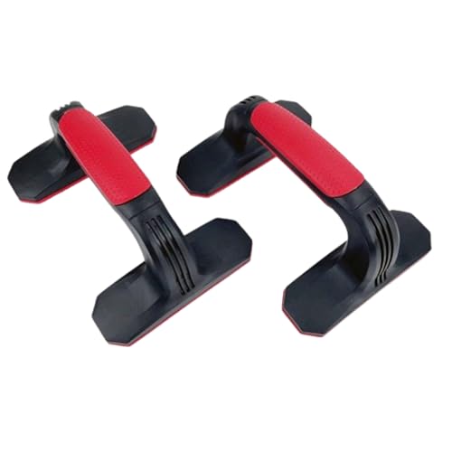 Push Up Bar Detachable Portable Lightweight Pushup Handles with Non-Slip Base & Ergonomic Grips for Home Gym Workout Chest, Arms, Abs - color: Red