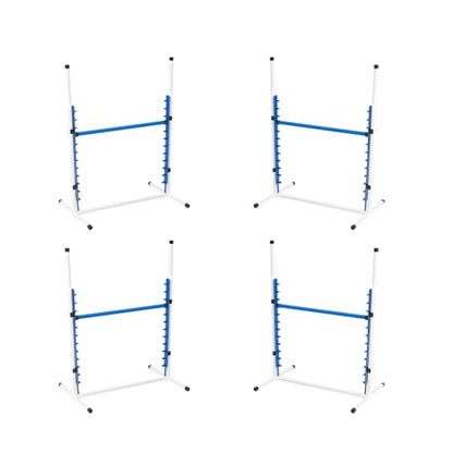 4 Pack Adjustable Dog Agility Bar Jumps w/Cup Strips | Competition-Style Jump Cups for Height Class & Safe Displacement