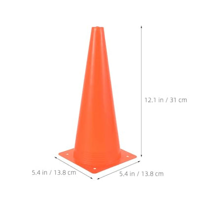 Toddmomy 10pcs Soccer Cones: Plastic Sports Training Cones, Agility Field Marker for Soccer, Skating, Drills, Football, Basketball, Outdoor Activity Orange 12 inch
