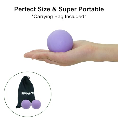 Hard Lacrosse Ball Massage Ball Therapy. Firm Trigger Point Massager Tool for Deep Tissue Yoga Physiotherapy Myofascial Release Muscle Relax Plantar Fasciitis Pain Relief (2 Pack) (Purple)