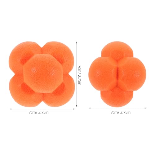 Agility Training Reaction Ball 7cm Tangerine Hexagonal Speed and Reflex Bounce Ball for Hand-Eye Coordination Soccer Baseball Boxing Training