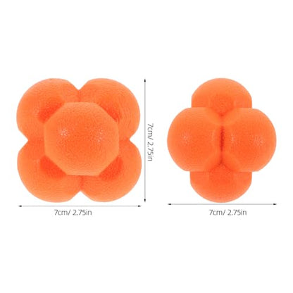 Agility Training Reaction Ball 7cm Tangerine Hexagonal Speed and Reflex Bounce Ball for Hand-Eye Coordination Soccer Baseball Boxing Training