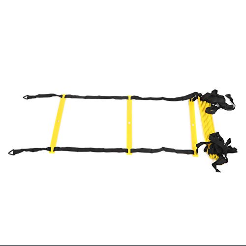 12 Rungs Soft Agile Step Ladder, Football Training Ladder, Adjustable Speed Ladder with Reinforced Belt for Running Warm - Up, Coordination Drills, Indoor Outdoor Use