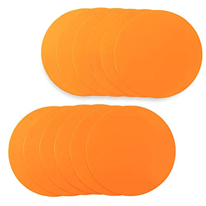 Champion Sports Round Poly Spot Markers for Sports, Activities, and Social Distancing - 10-inch, Set of 12 - Orange