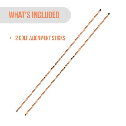 Elevate & Co. Golf Alignment Sticks – 36” Training Aid with Ball Placement Lines, 3 in 1 Trainer | Improve Posture & Perfect Swing Accuracy