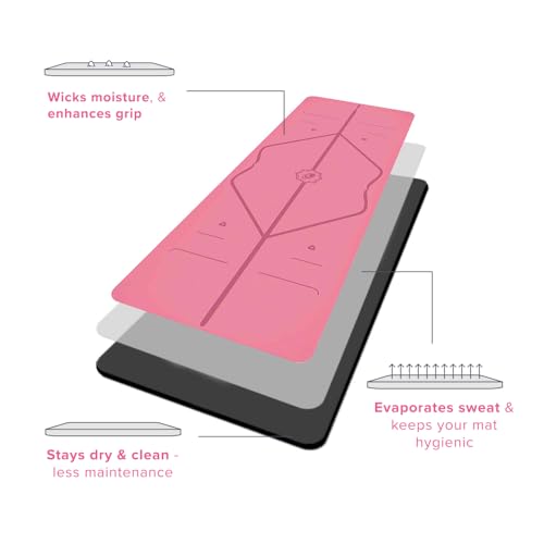 Liforme Classic Yoga Mat - Patented Alignment Design, Ultimate Grip - color: Pink