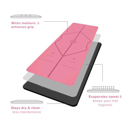 Liforme Classic Yoga Mat - Patented Alignment Design, Ultimate Grip - color: Pink