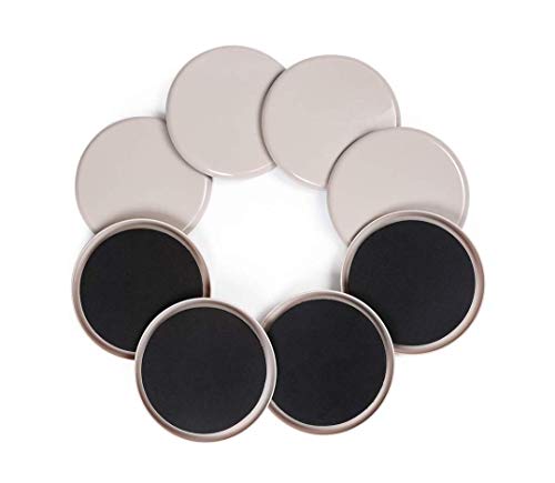 Ezprotekt 8 Pack Reusable Large Furniture Movers Sliders for Carpet, 5" Round Furniture Moving Pads, Carpet Sliders for Heavy Sofa Bed Couch Fridge, Move Items Easily and Quickly (Beige) - color: Beige, size: 5"