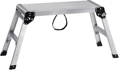 Aluminum Drywall Stool Ladder Platform,Heavy Duty Scaffolding Ladder Stand,Folding Work Bench Stepladder Stool with Non-Slip Feet,Perfect for RV Cleaning,Home Painting (39.70''X11.8''X19.7'') - size: 39.70''X11.8''X19.7''