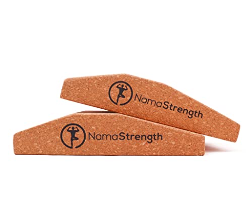 Cork Yoga Wedge Block - Non-Slip Wrist Support, Set of 2