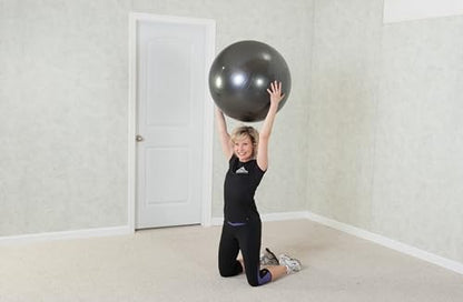 Black Mountain Products Professional Grade Exercise Stability Yoga Ball, Foot Pump, Ball Plug, Plug Puller, 2000 Pounds Static Weight Capacity Antiburst - color: Purple, size: 75 cm